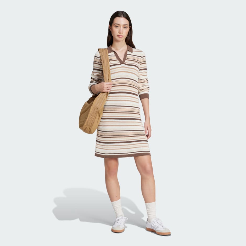 adidas Striped Knitted Polo Dress - Image 3