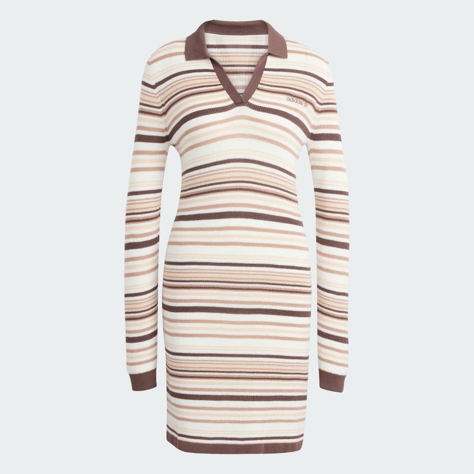 adidas Striped Knitted Polo Dress - Image 4