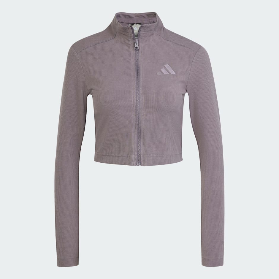adidas All SZN Ribbed Crop Long Sleeve Top - Image 4