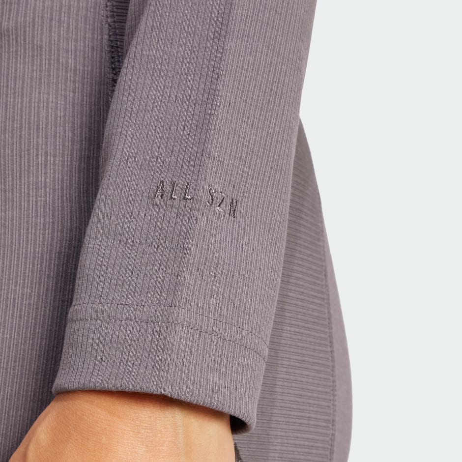 adidas All SZN Ribbed Crop Long Sleeve Top - Image 5