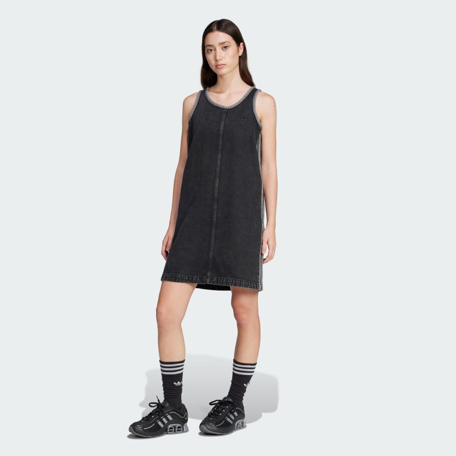 adidas Adicolor Denim 3-Stripes Tank Dress
