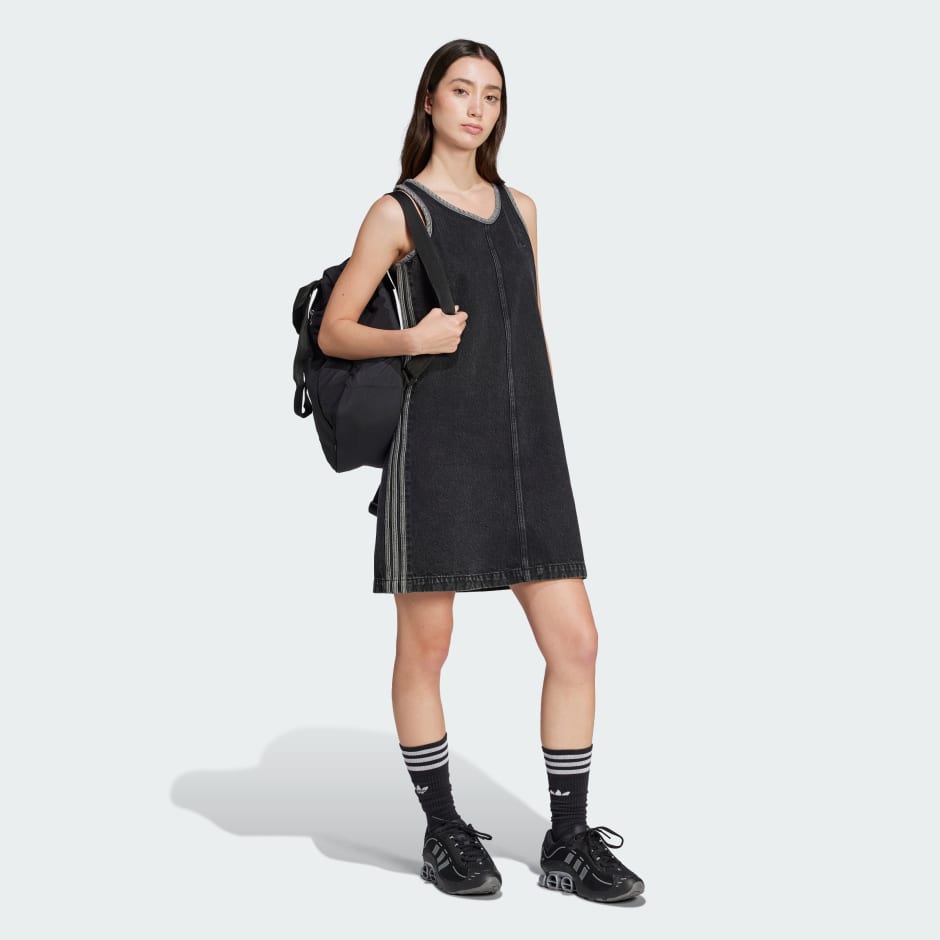 adidas Adicolor Denim 3-Stripes Tank Dress - Image 3