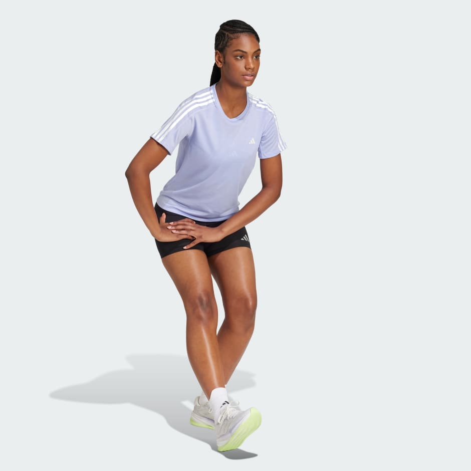 adidas Own the Run 3-Stripes Tee - Image 3