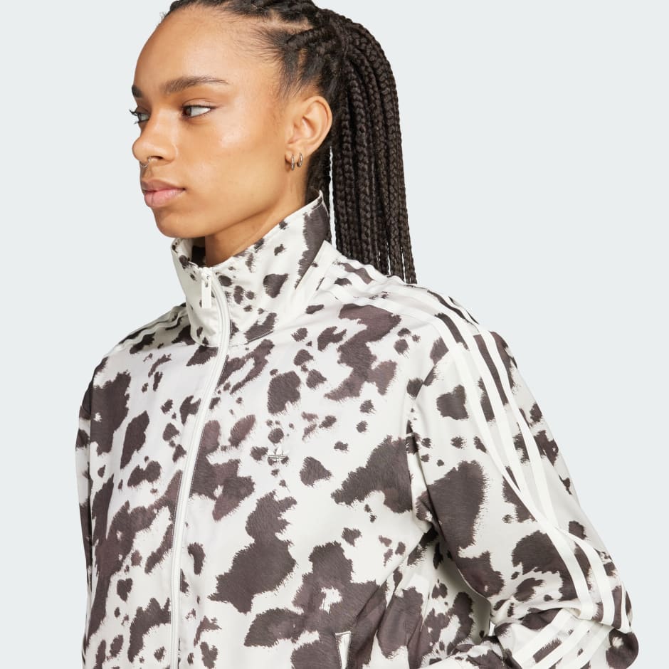 adidas Originals Satin Cow Print Track Top - Image 5