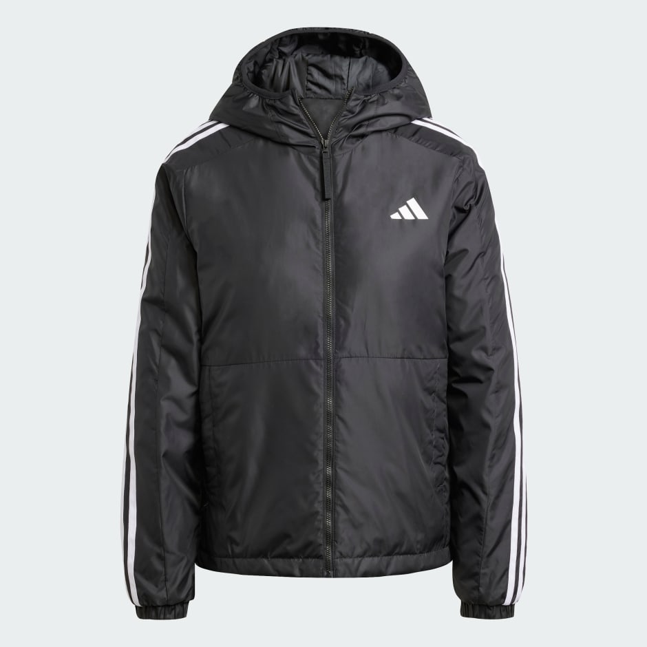 adidas Essentials 3-Stripes Insulation Hooded Jacket - Image 4