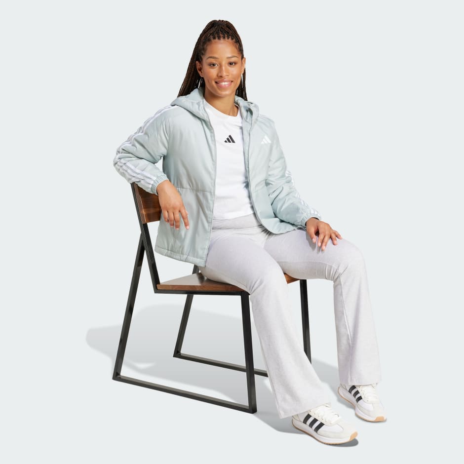 adidas Essentials 3-Stripes Insulation Hooded Jacket - Image 3