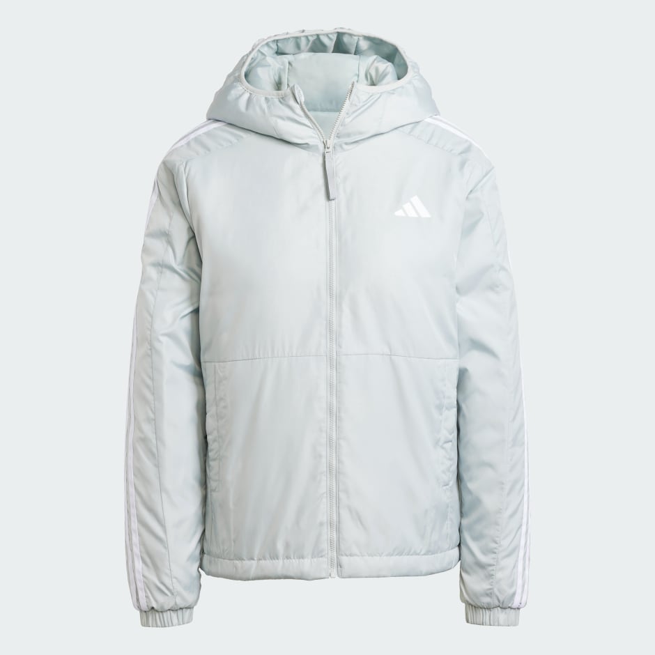 adidas Essentials 3-Stripes Insulation Hooded Jacket - Image 4