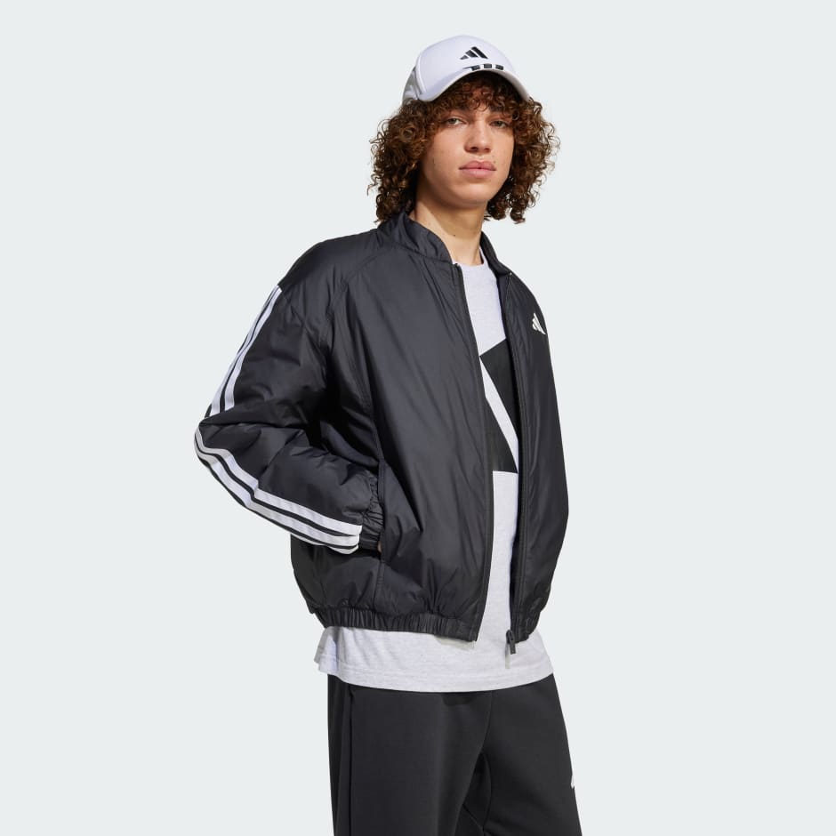 adidas Essentials 3-Stripes Insulated Bomber Jacket - Image 3