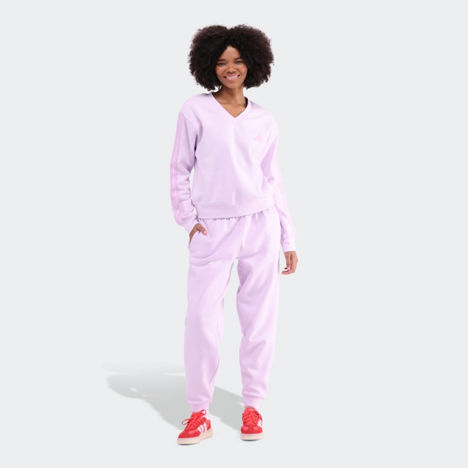 adidas Essentials 3-Stripes French Terry V-neck Sweatshirt - Image 3