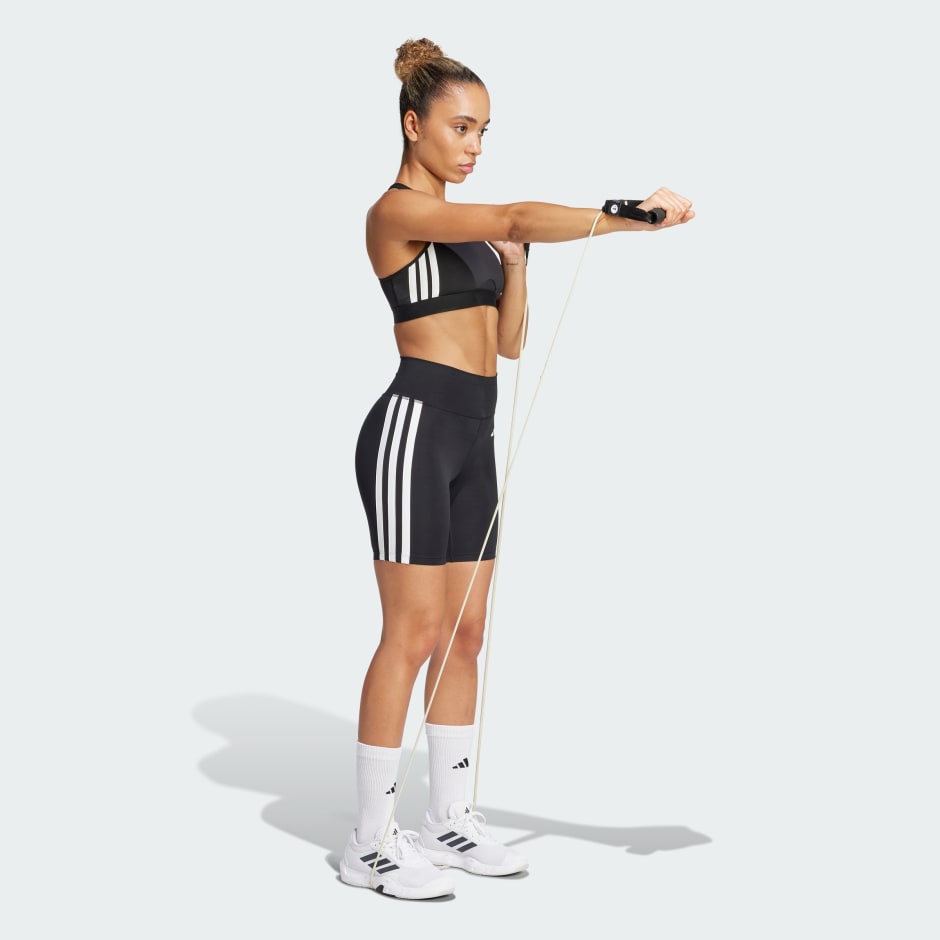 adidas Optime Essentials 3-Stripes Short Leggings - Image 3