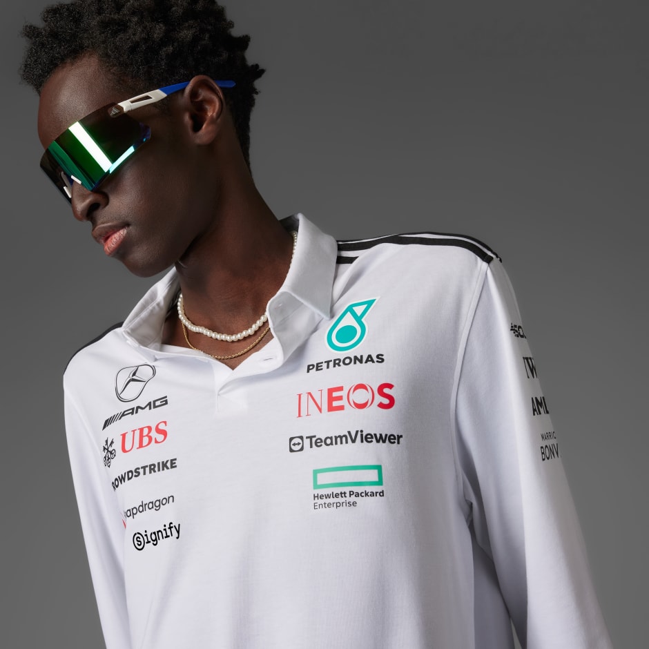 adidas MERCEDES - AMG PETRONAS FORMULA ONE TEAM POLO LONG SLEEVE MEN - Image 3