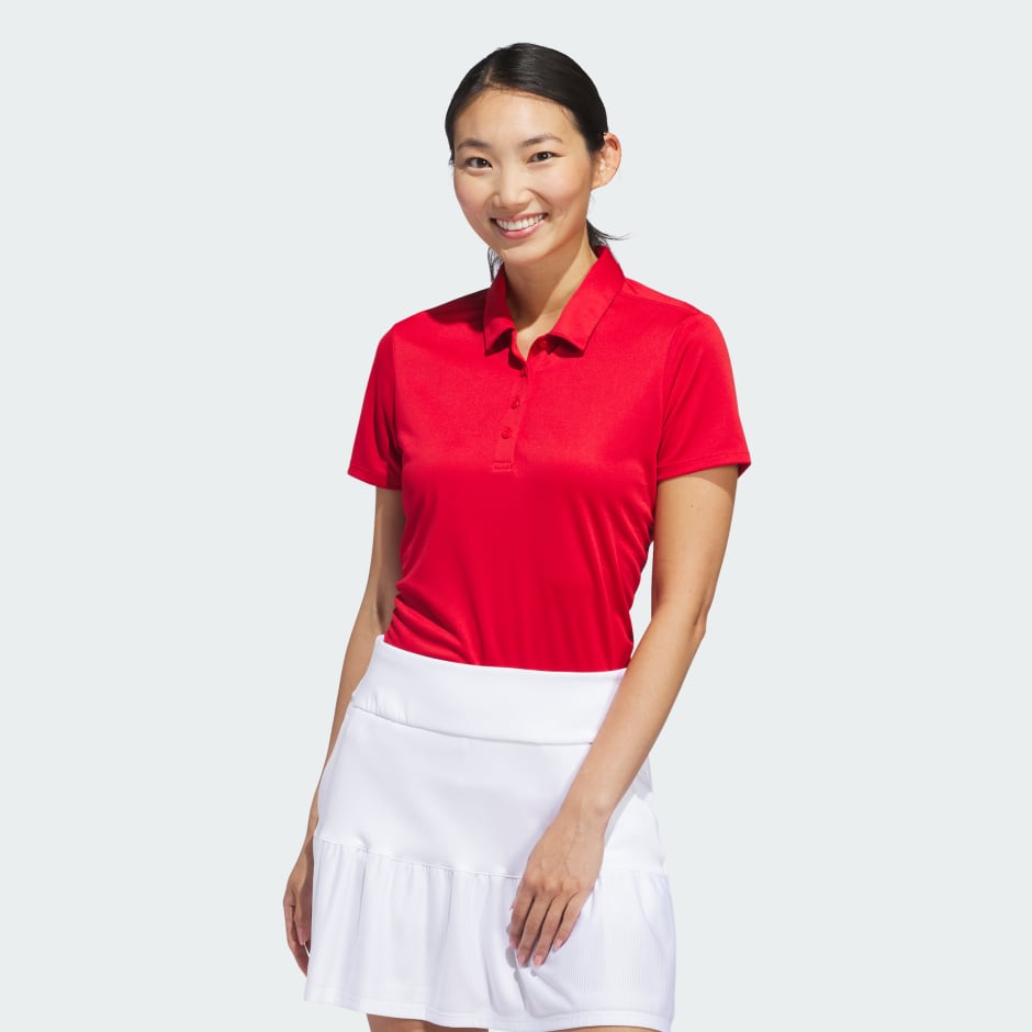 adidas Women's Solid Performance Short Sleeve Polo Shirt